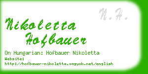 nikoletta hofbauer business card